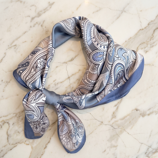 Seidenschal Damen 70×70 cm Paisley Bunt – Schal-Welt Detailansicht