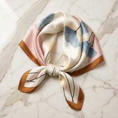 Seidenschal Damen 70×70 cm Blumen Bunt – Schal-Welt Detailansicht