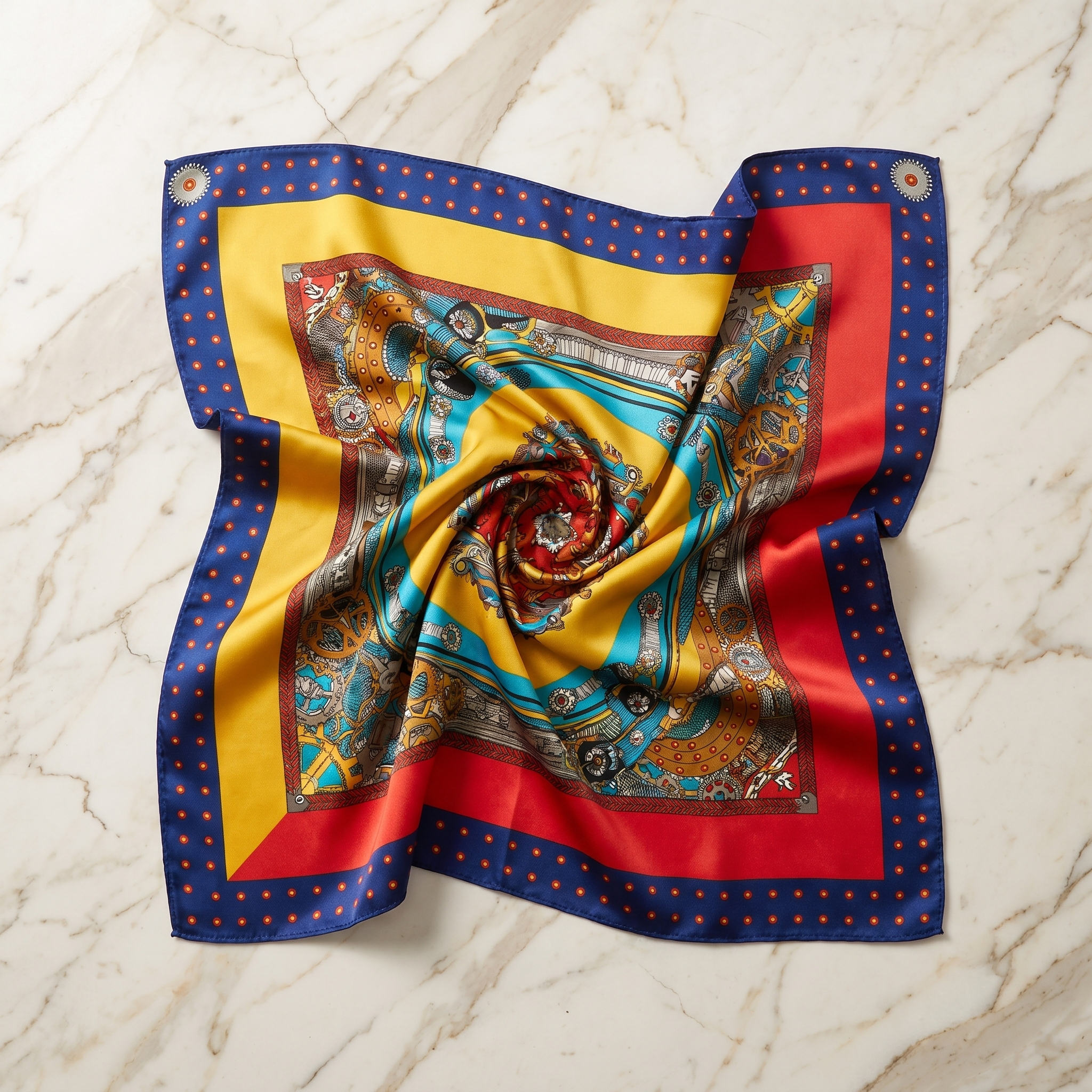 Seidenschal Damen 70×70 cm Abstract Bunt – Schal-Welt Detailansicht