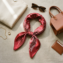 Seidenschal Damen 70×70 cm Paisley Rot – Schal-Welt Styling-Inspiration