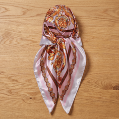 Seidenschal Damen 70×70 cm Blumen Bunt – Schal-Welt Detailansicht