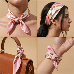 Seidenschal Damen 70×70 cm Klassisch Rosa – Schal-Welt Trageweise