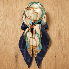 Seidenschal Damen 70×70 cm Klassisch Bunt – Schal-Welt Detailansicht
