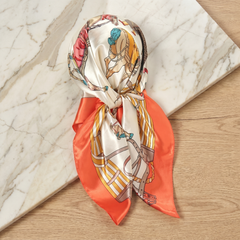 Seidenschal Damen 70×70 cm Klassisch Bunt – Schal-Welt Detailansicht