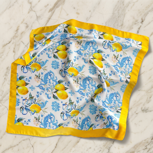 Seidenschal Damen 70×70 cm Blumen Bunt – Schal-Welt Detailansicht