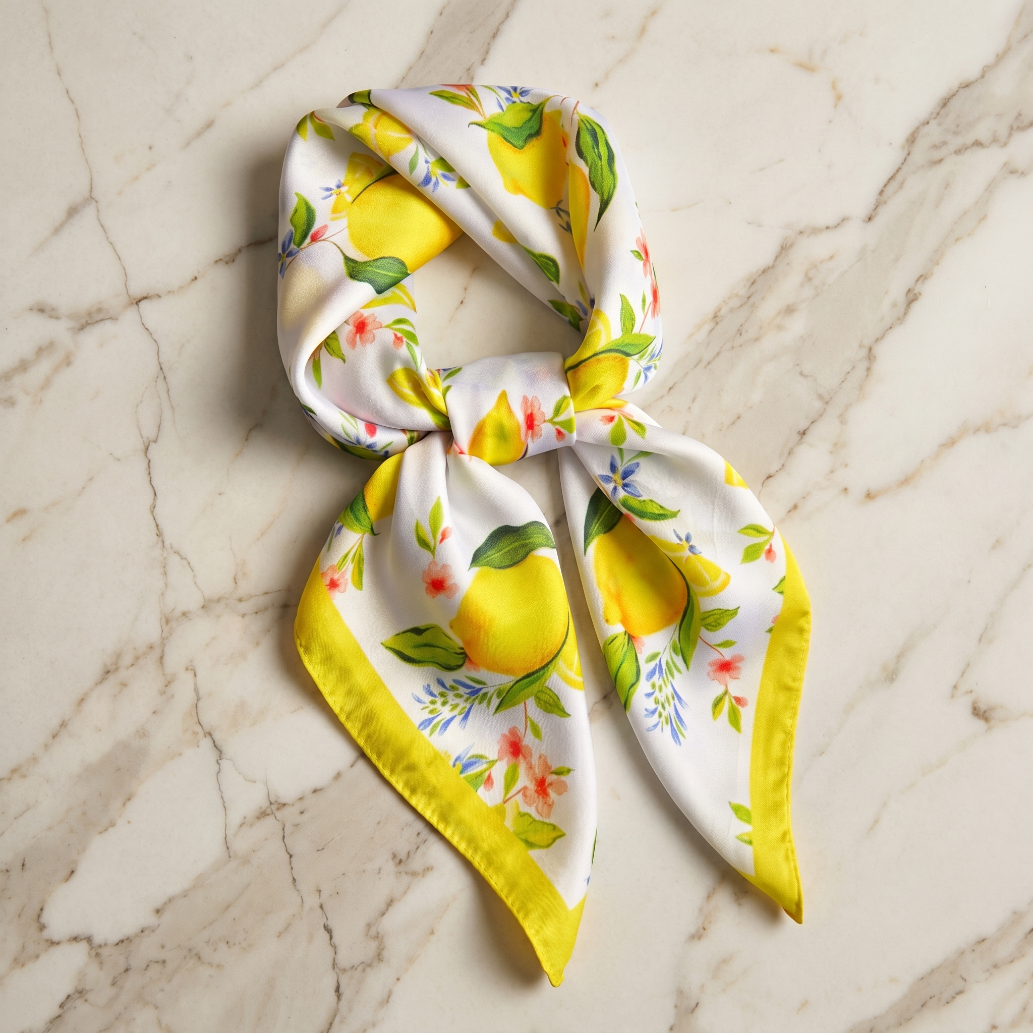 Seidenschal Damen 70×70 cm Blumen Bunt – Schal-Welt Detailansicht