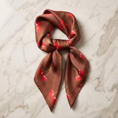 Seidenschal Damen 70×70 cm Blumen Rot – Schal-Welt Detailansicht