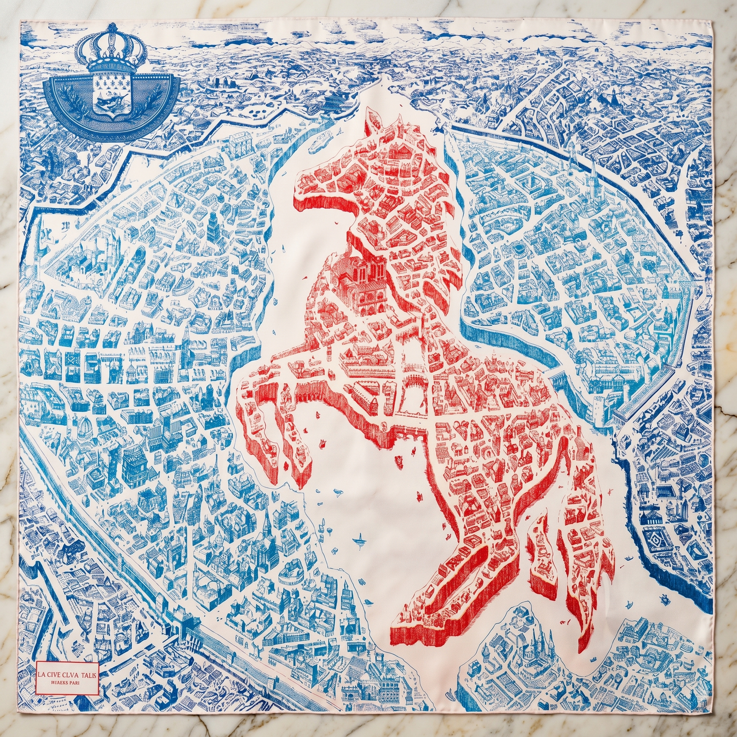 Seidenschal Damen 70×70 cm Klassisch Bunt – Schal-Welt Detailansicht