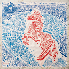 Seidenschal Damen 70×70 cm Klassisch Bunt – Schal-Welt Detailansicht