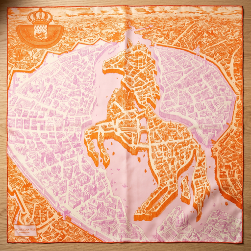 Seidenschal Damen 70×70 cm Klassisch Orange – Schal-Welt Detailansicht
