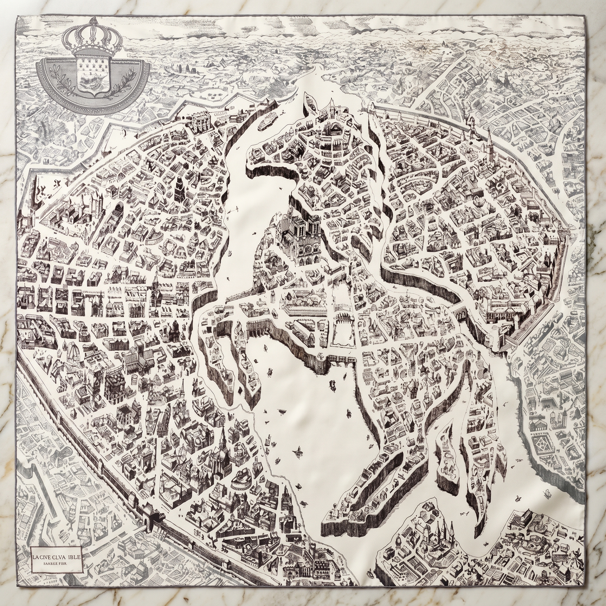 Seidenschal Damen 70×70 cm Klassisch Grau – Schal-Welt Detailansicht