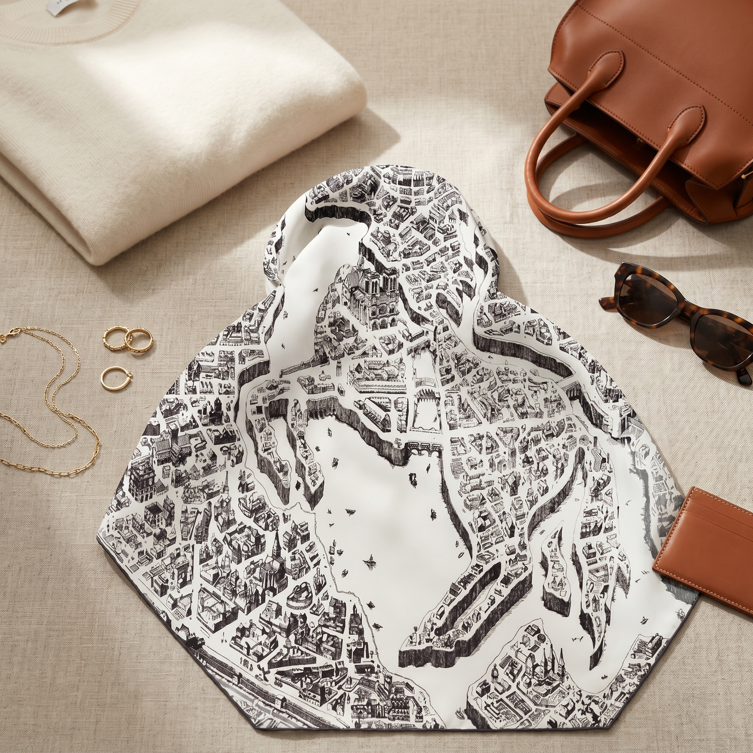 Seidenschal Damen 70×70 cm Klassisch Grau – Schal-Welt Styling-Inspiration