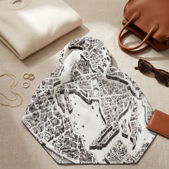 Seidenschal Damen 70×70 cm Klassisch Grau – Schal-Welt Styling-Inspiration