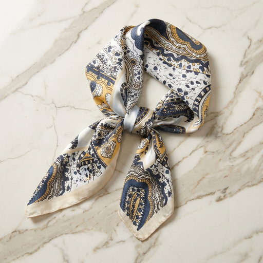 Seidenschal Damen 70×70 cm Paisley Bunt – Schal-Welt Detailansicht