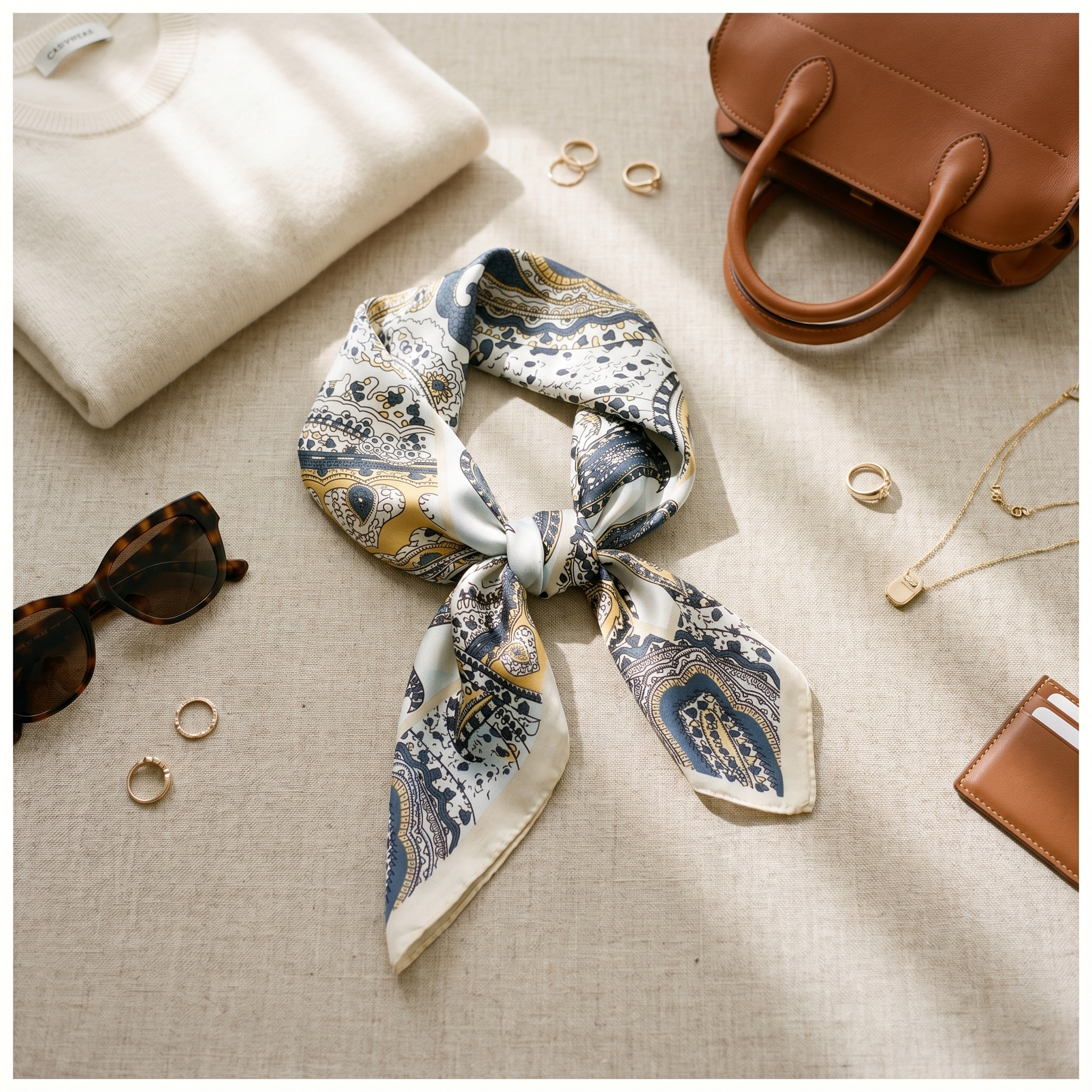 Seidenschal Damen 70×70 cm Paisley Bunt – Schal-Welt Styling-Inspiration