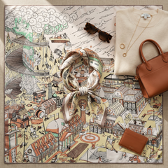 Seidenschal Damen 70×70 cm Klassisch Bunt – Schal-Welt Styling-Inspiration