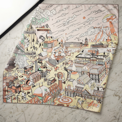 Seidenschal Damen 70×70 cm Klassisch Bunt – Schal-Welt Detailansicht