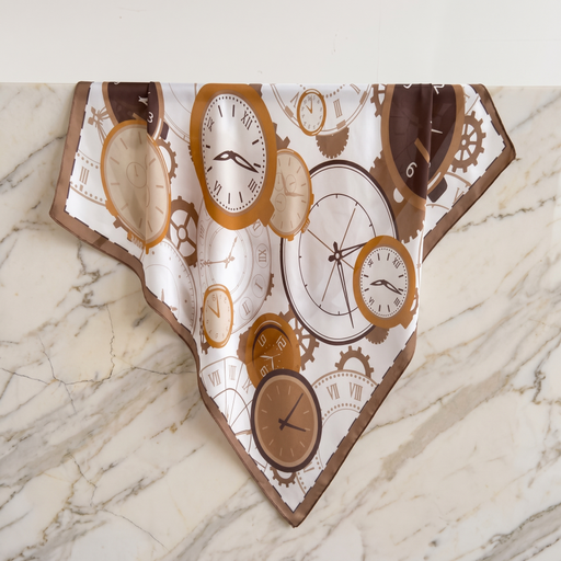 Seidenschal Damen 70×70 cm Abstract Braun – Schal-Welt Detailansicht