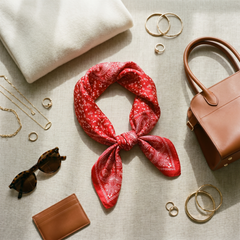 Seidenschal Damen 70×70 cm Paisley Rot – Schal-Welt Styling-Inspiration