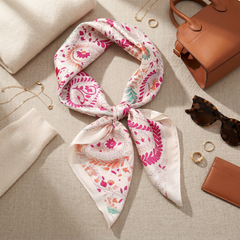 Seidenschal Damen 70×70 cm Blumen Bunt – Schal-Welt Styling-Inspiration