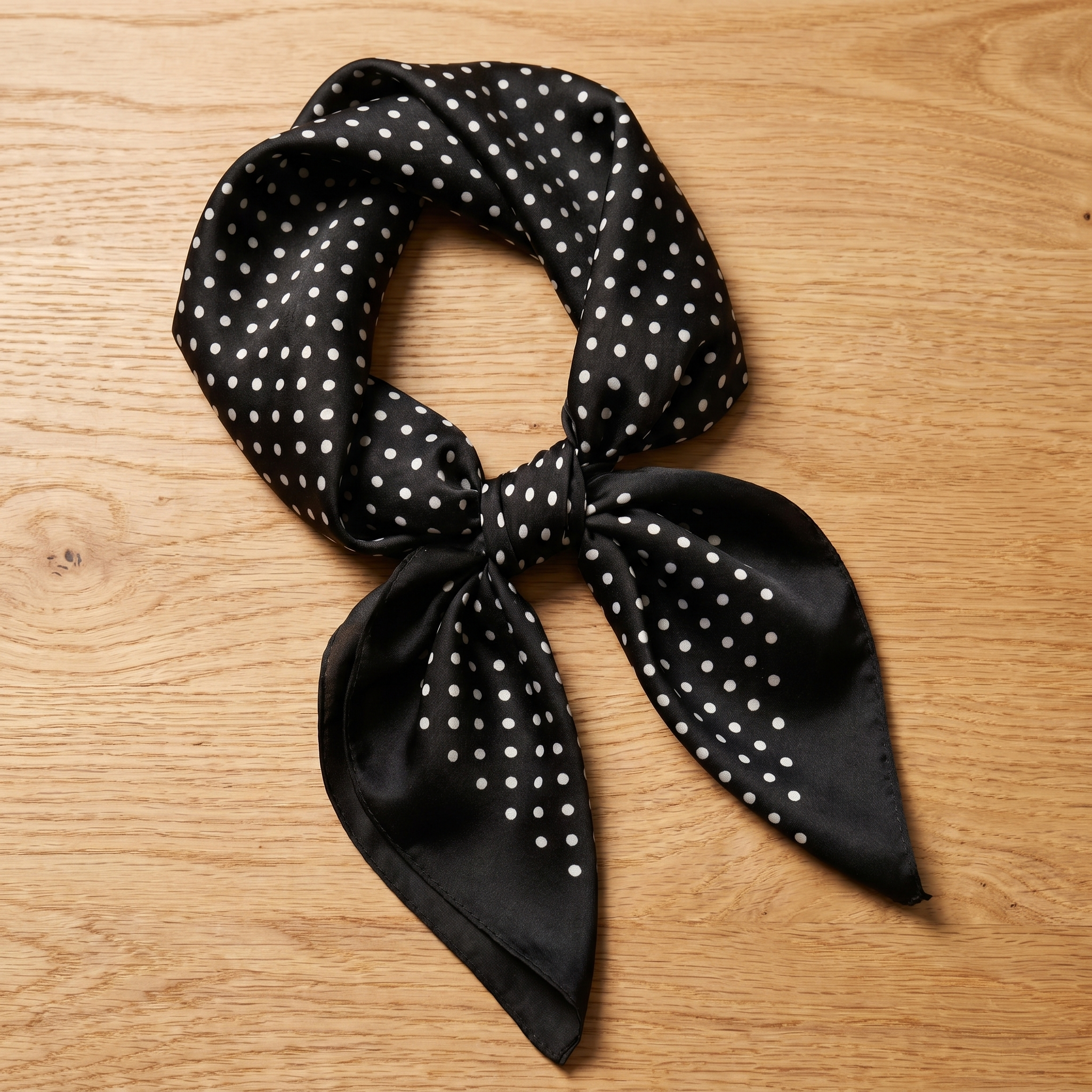 Seidenschal Damen 70×70 cm Geometrisch Schwarz – Schal-Welt Detailansicht