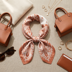 Seidenschal Damen 70×70 cm Paisley Orange – Schal-Welt Styling-Inspiration