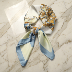 Seidenschal Damen 70×70 cm Blumen Bunt – Schal-Welt Detailansicht