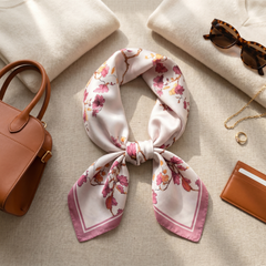Seidenschal Damen 70×70 cm Blumen Bunt – Schal-Welt Styling-Inspiration