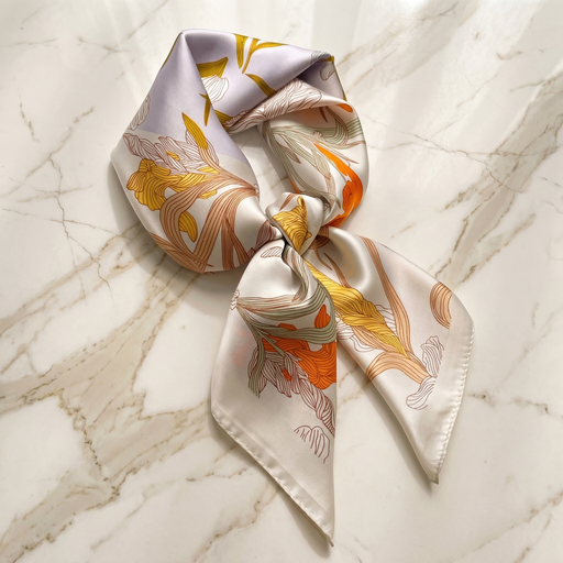 Seidenschal Damen 70×70 cm Blumen Bunt – Schal-Welt Detailansicht