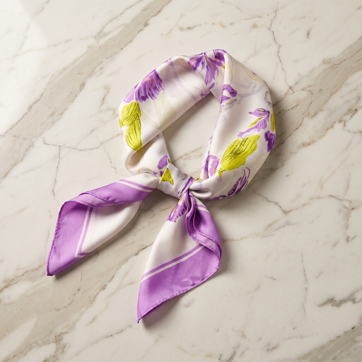 Seidenschal Damen 70×70 cm Blumen Bunt – Schal-Welt Detailansicht