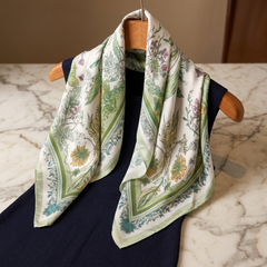 Seidenschal Damen 70×70 cm Blumen Bunt – Schal-Welt Detailansicht