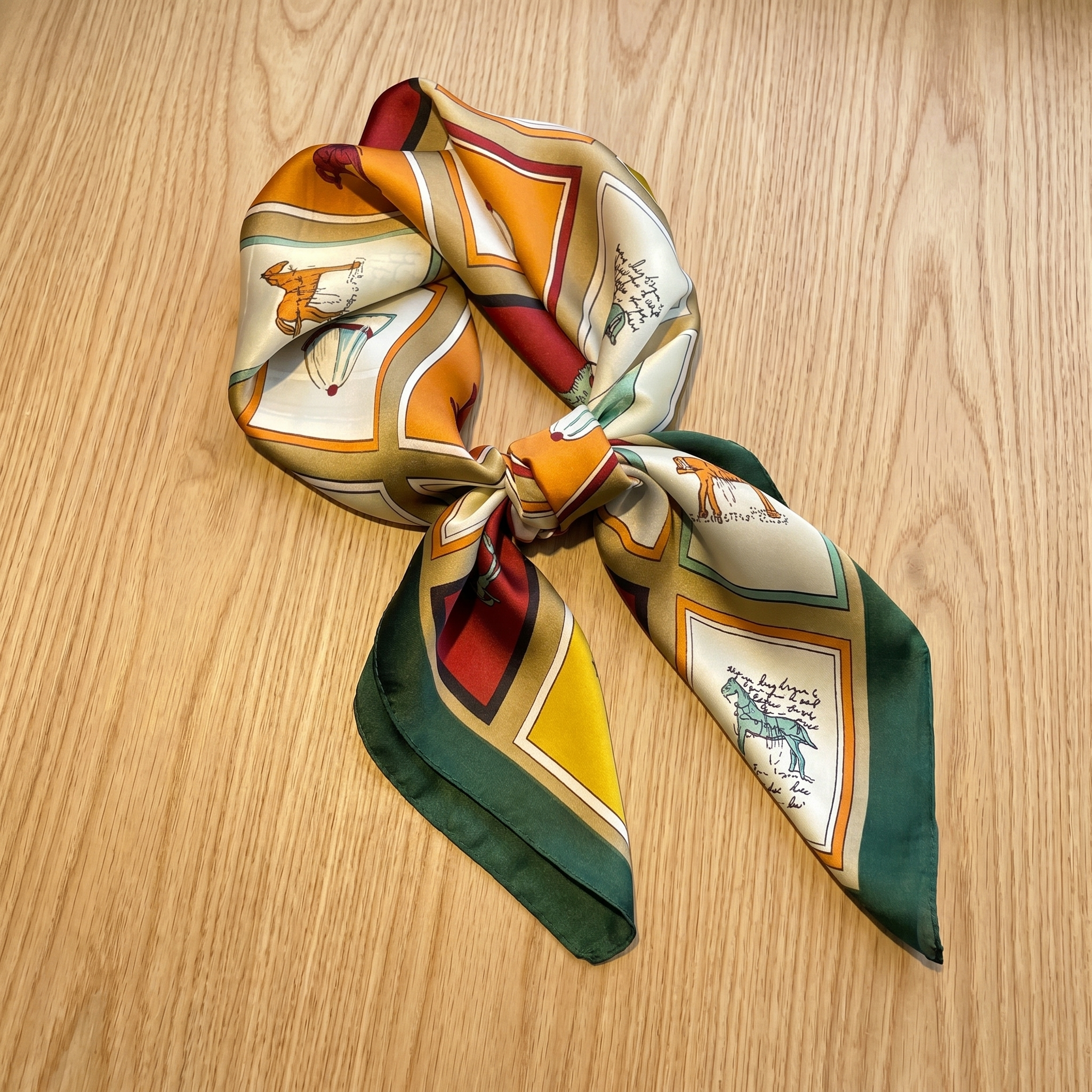 Seidenschal Damen 70×70 cm Klassisch Bunt – Schal-Welt Detailansicht