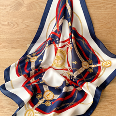 Seidenschal Damen 70×70 cm Klassisch Bunt – Schal-Welt Detailansicht