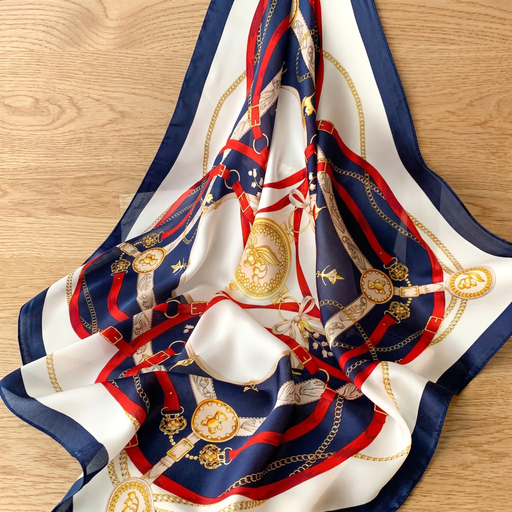 Seidenschal Damen 70×70 cm Klassisch Bunt – Schal-Welt Detailansicht