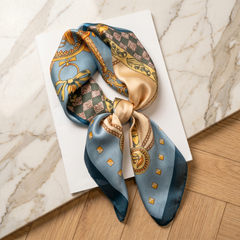 Seidenschal Damen 70×70 cm Klassisch Bunt – Schal-Welt Detailansicht