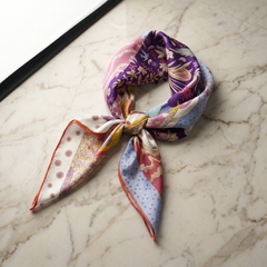 Seidenschal Damen 70×70 cm Paisley Bunt – Schal-Welt Detailansicht
