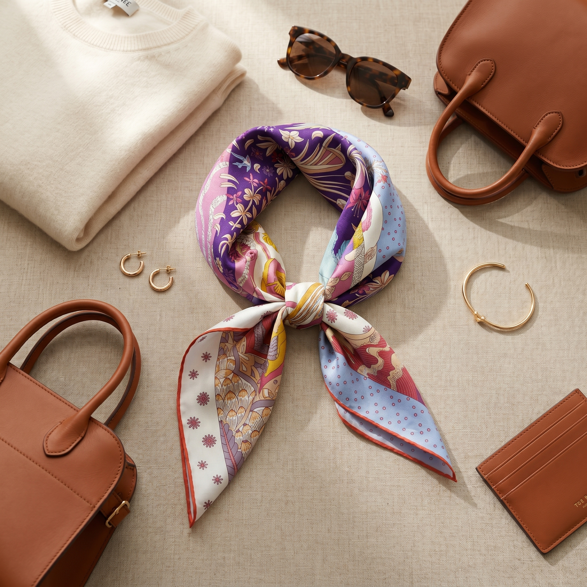 Seidenschal Damen 70×70 cm Paisley Bunt – Schal-Welt Styling-Inspiration