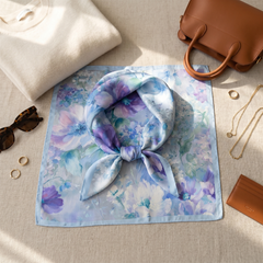 Seidenschal Damen 70×70 cm Blumen Bunt – Schal-Welt Styling-Inspiration
